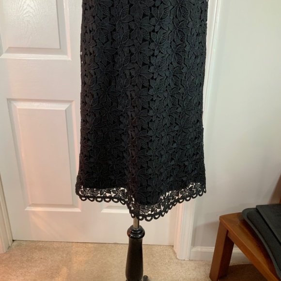 Kate Spade Leaf Lace Black Sleeveless Shift Dress Size 8 - Picture 6 of 13